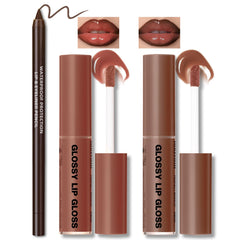 HOSAILY brillos de labios en dos colores para un look brillante y duradero.