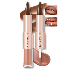 Hosaily delineador labial brillo 2 en 1 para contornear y aumentar el volumen.