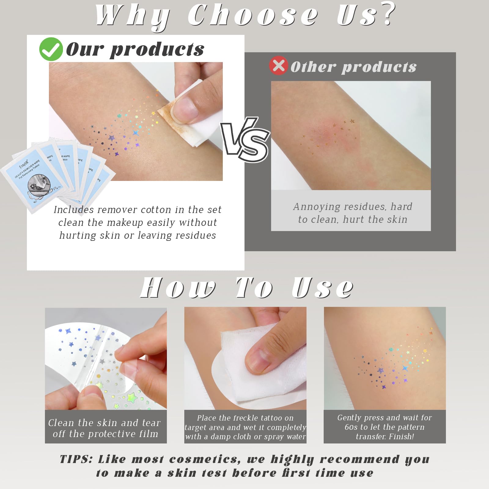 Diseños naturales con brillo de HOSAILY para un look sutil.