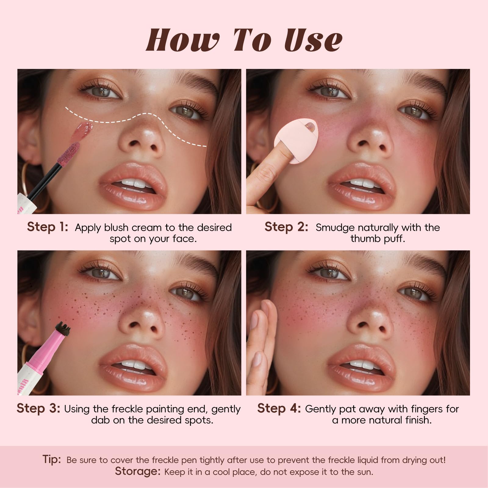 HOSAILY Freckle Blush Pen ideal para viaje gracias a su pack ligero.