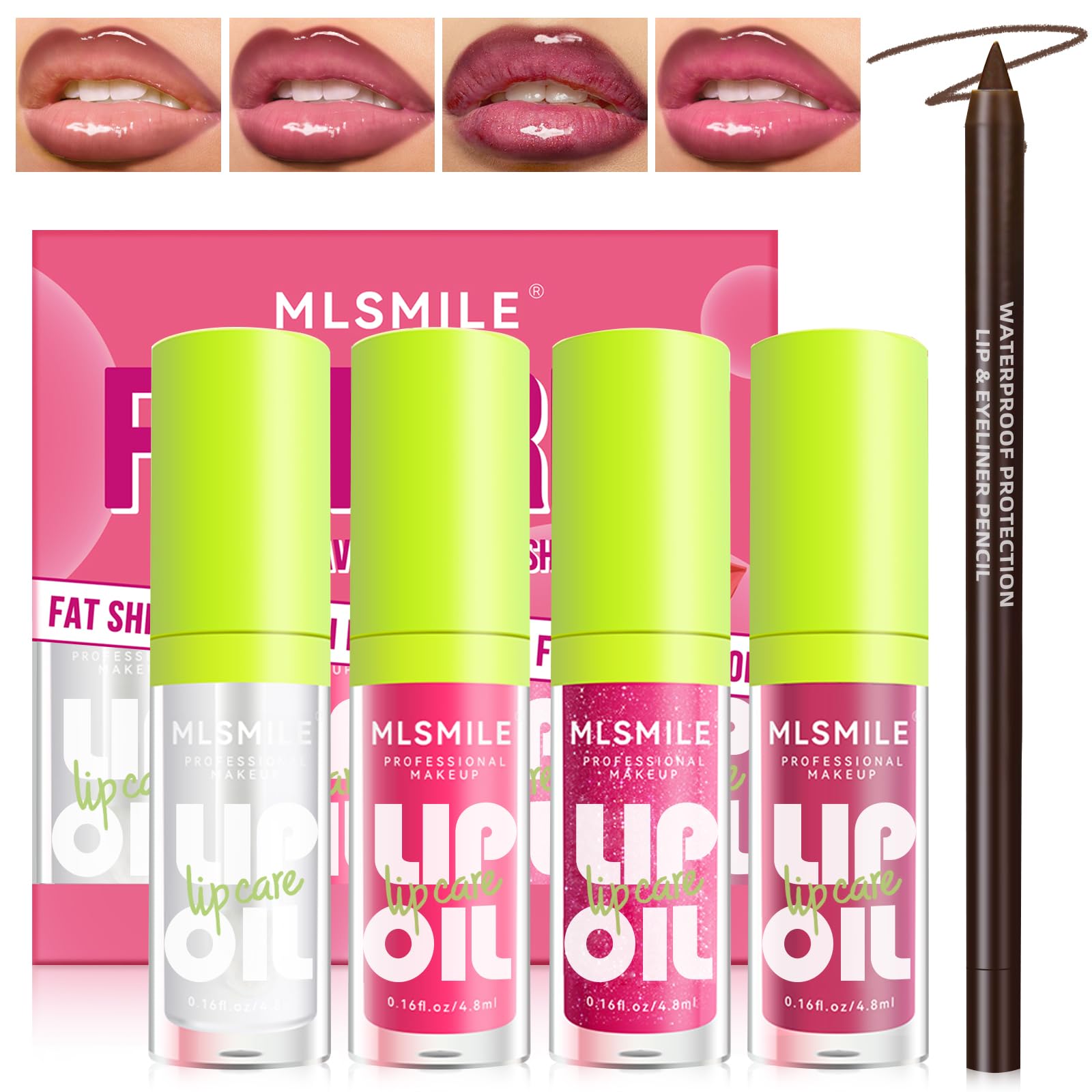 HOSAILY labio aceite hidratante 4 colores: hidratación duradera y brillo suave.