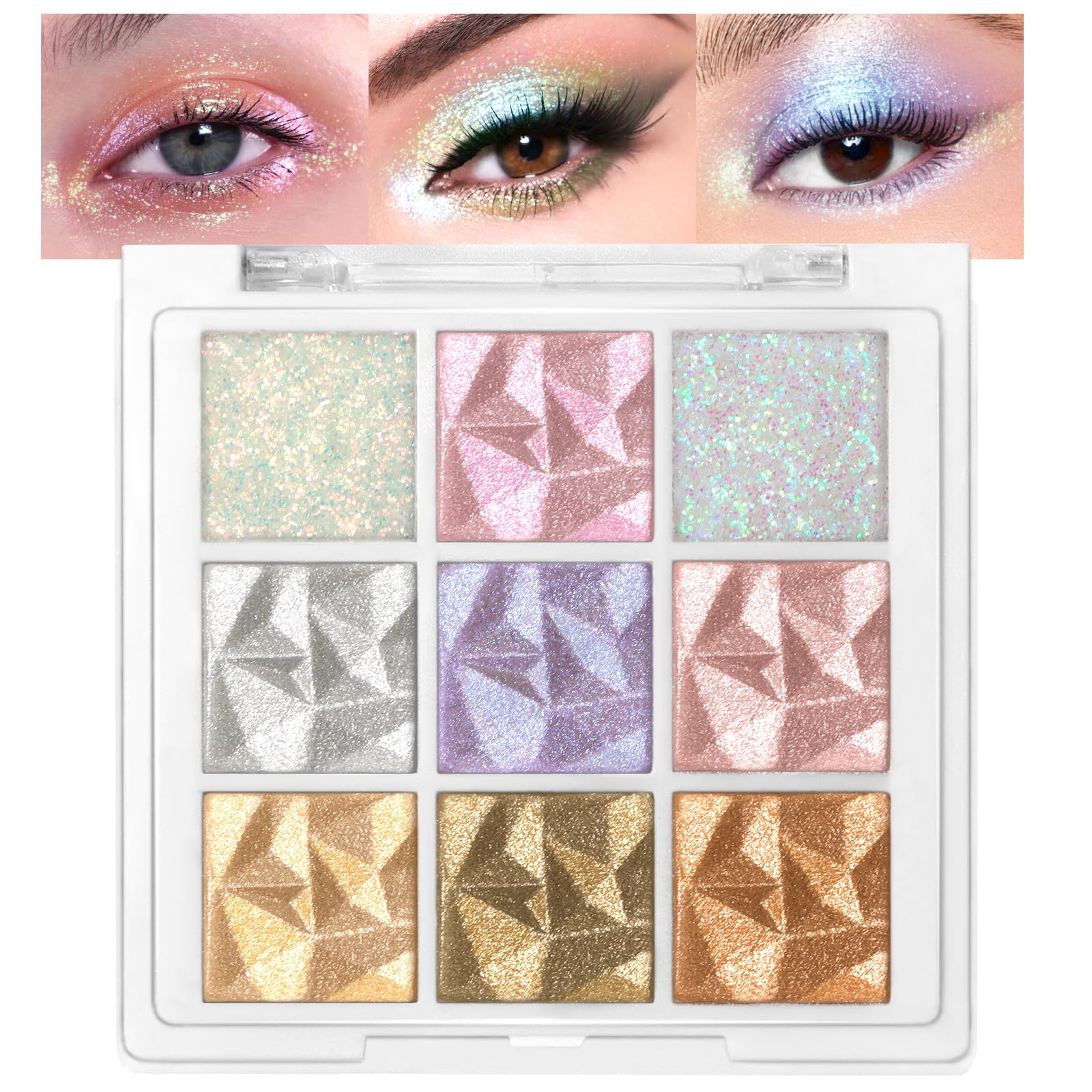 Sombra glitter HOSAILY de nueve colores para ojos brillantes.