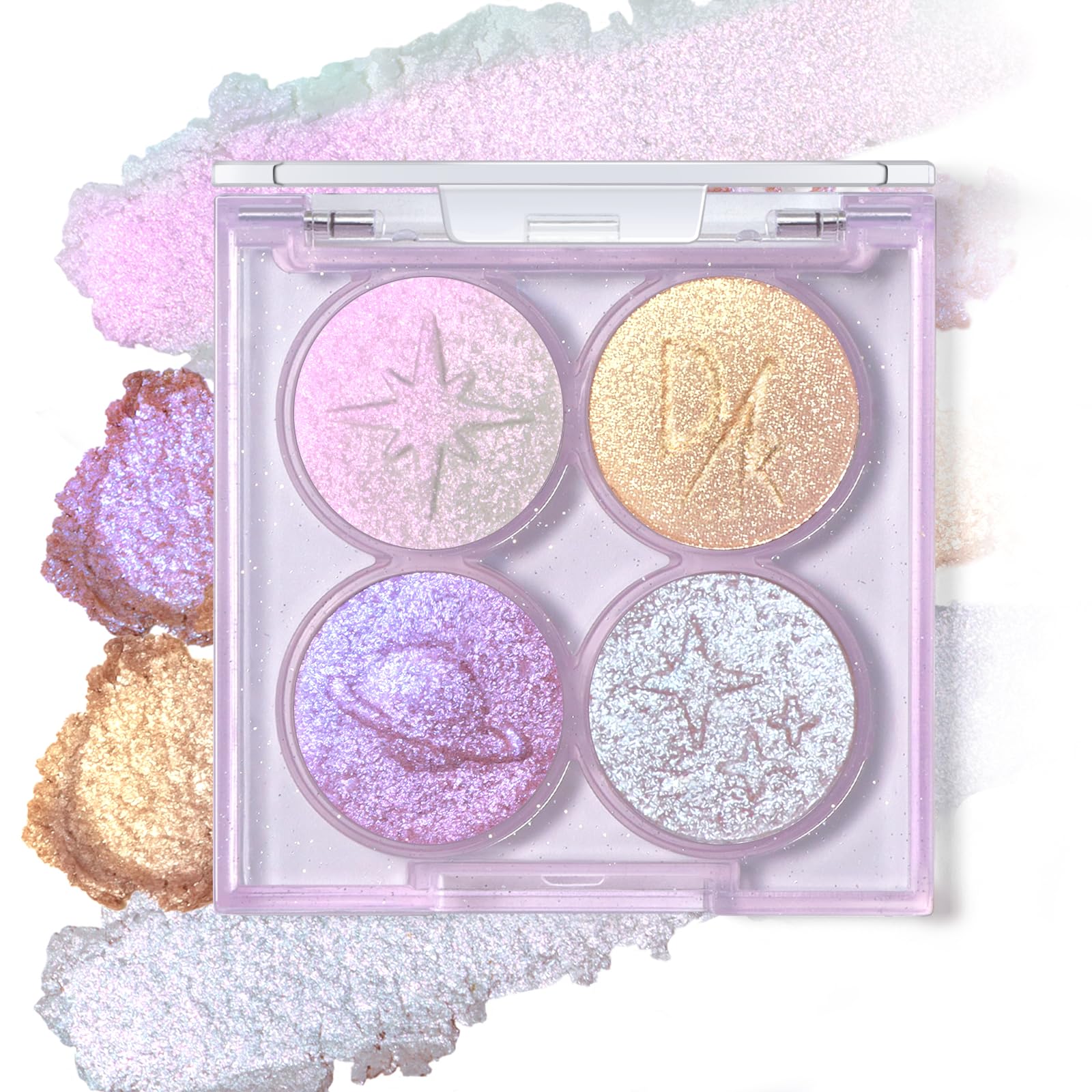 La paleta HOSAILY holográfica duocromo con cuatro tonos para looks dinámicos.