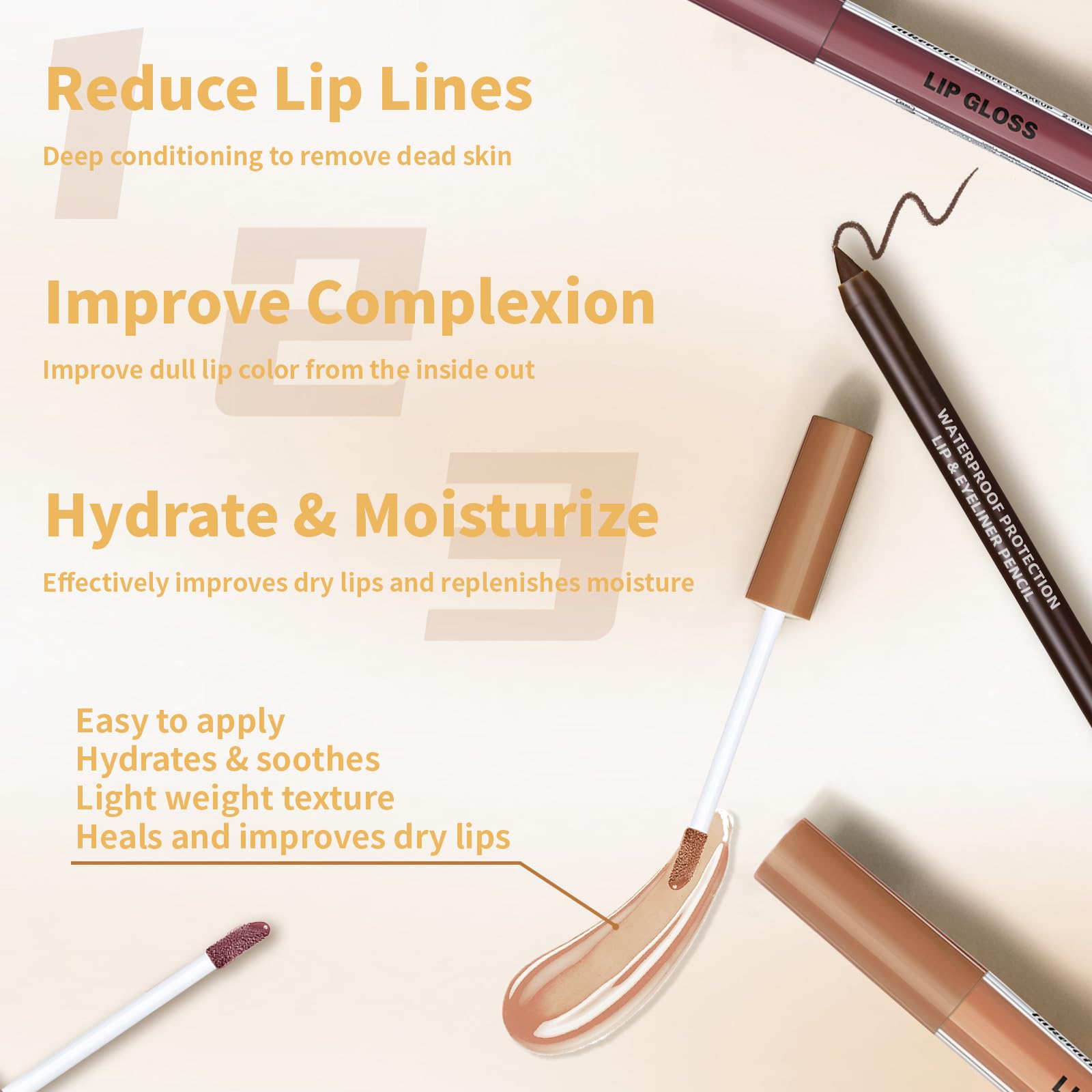 Textura sedosa de HOSAILY en labios, deslizamiento suave y cómodo.