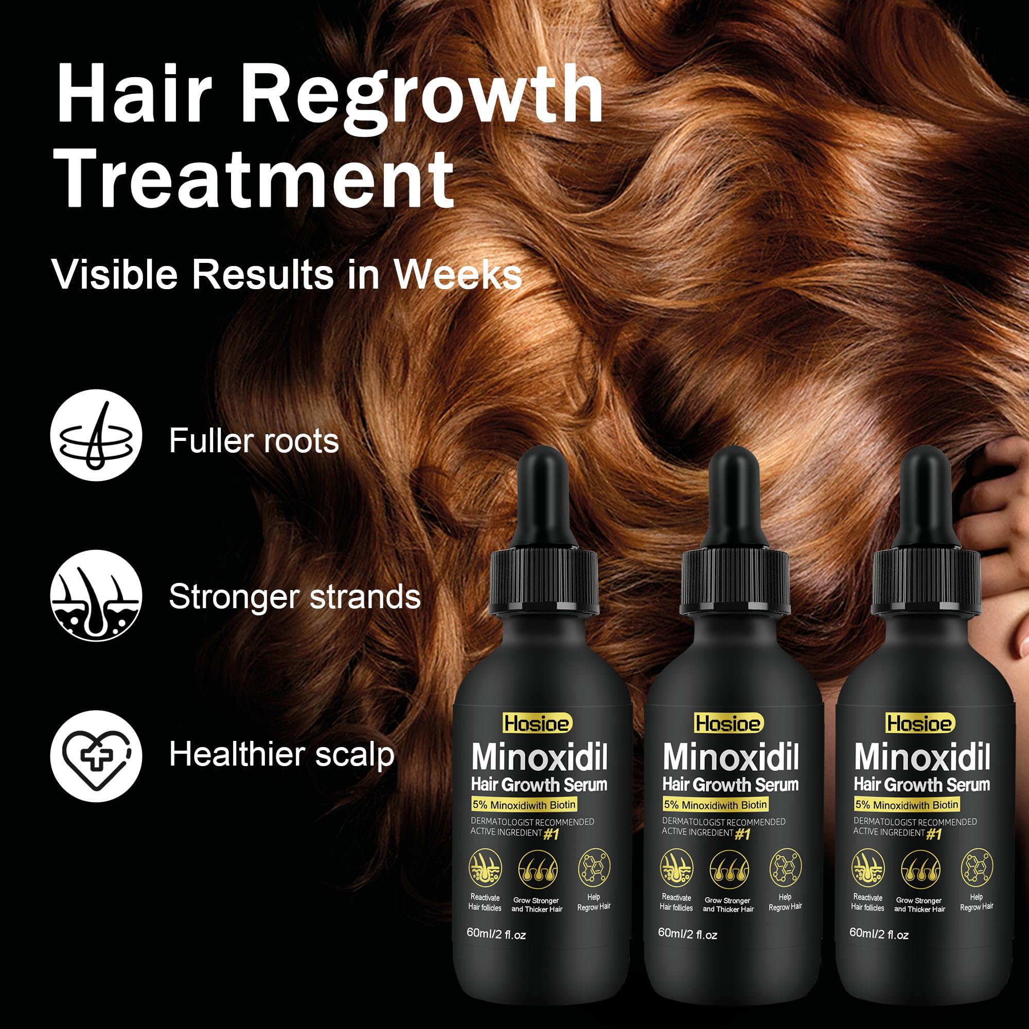 Hosioe Minoxidil para barba estimula crecimiento y densidad.