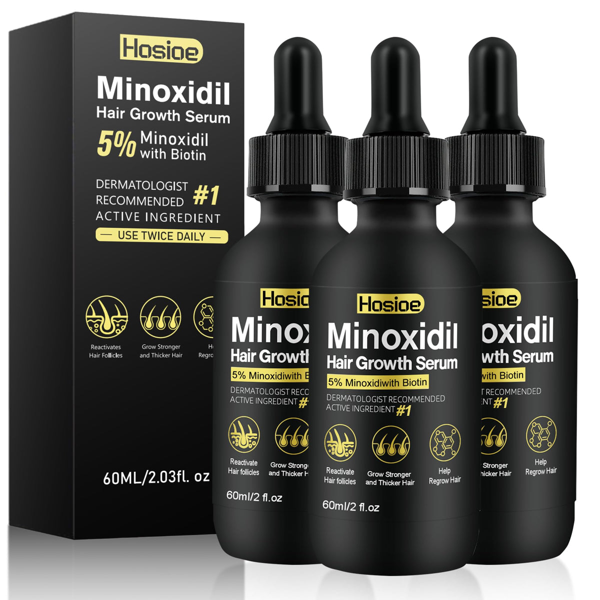 Hosioe Minoxidil serum cabello crecimiento: favorece densidad y cabello más grueso.
