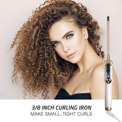Hoson rizador cerámico tourmalina con barril de 3/8 pulgadas para peinados rápidos.