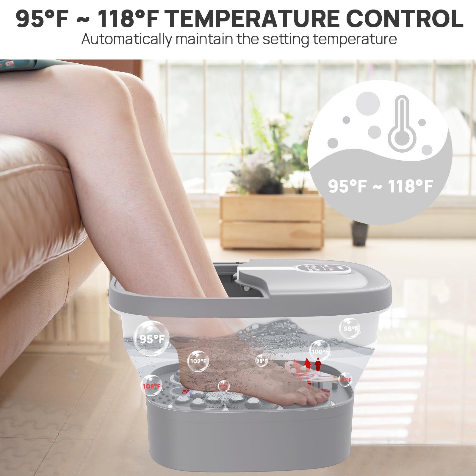 HOSPAN FS02A pantalla iluminada con temperatura y temporizador en tiempo real.
