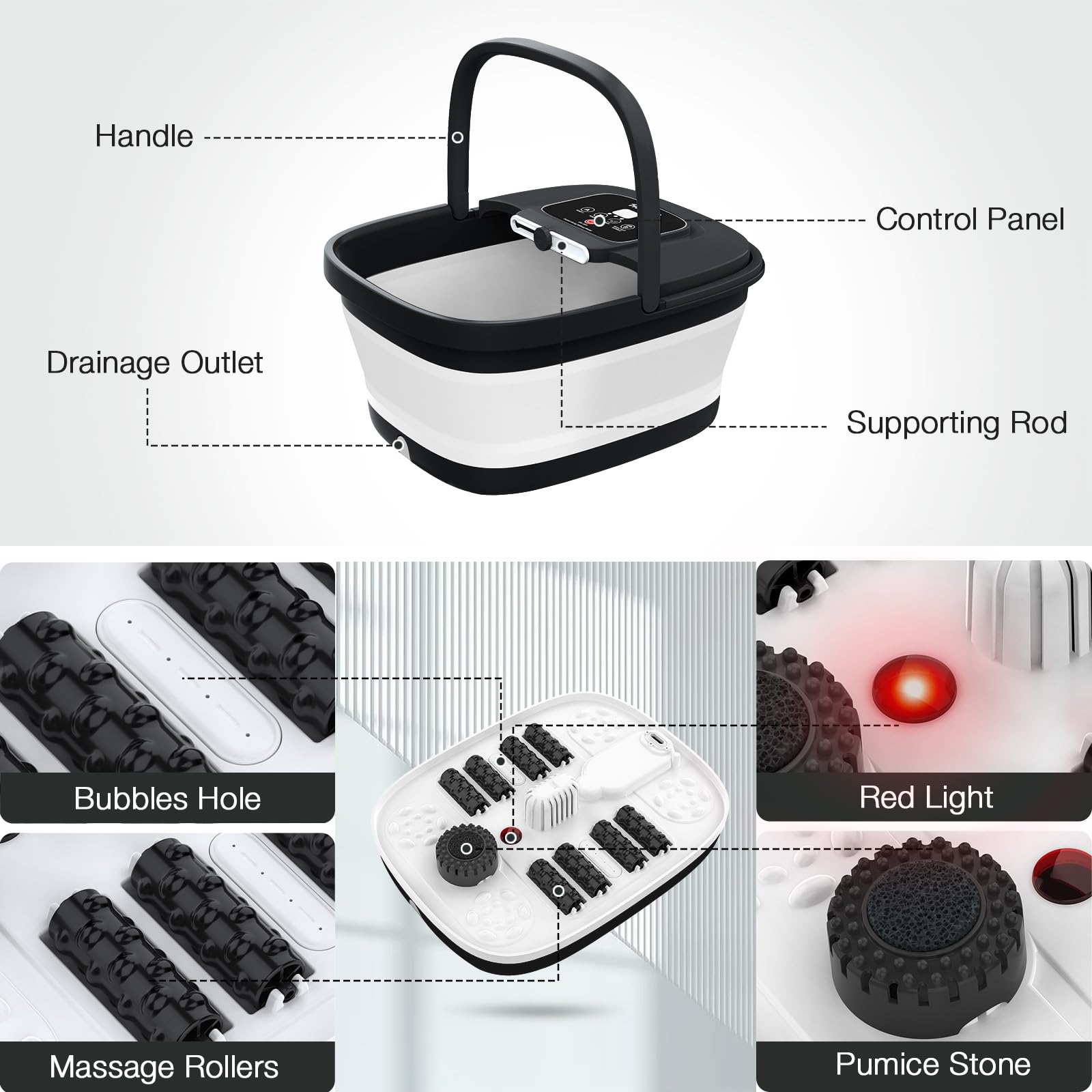 HOSPAN Pie-diseno-plegable-almacenamiento compacto, ideal para espacios pequeños