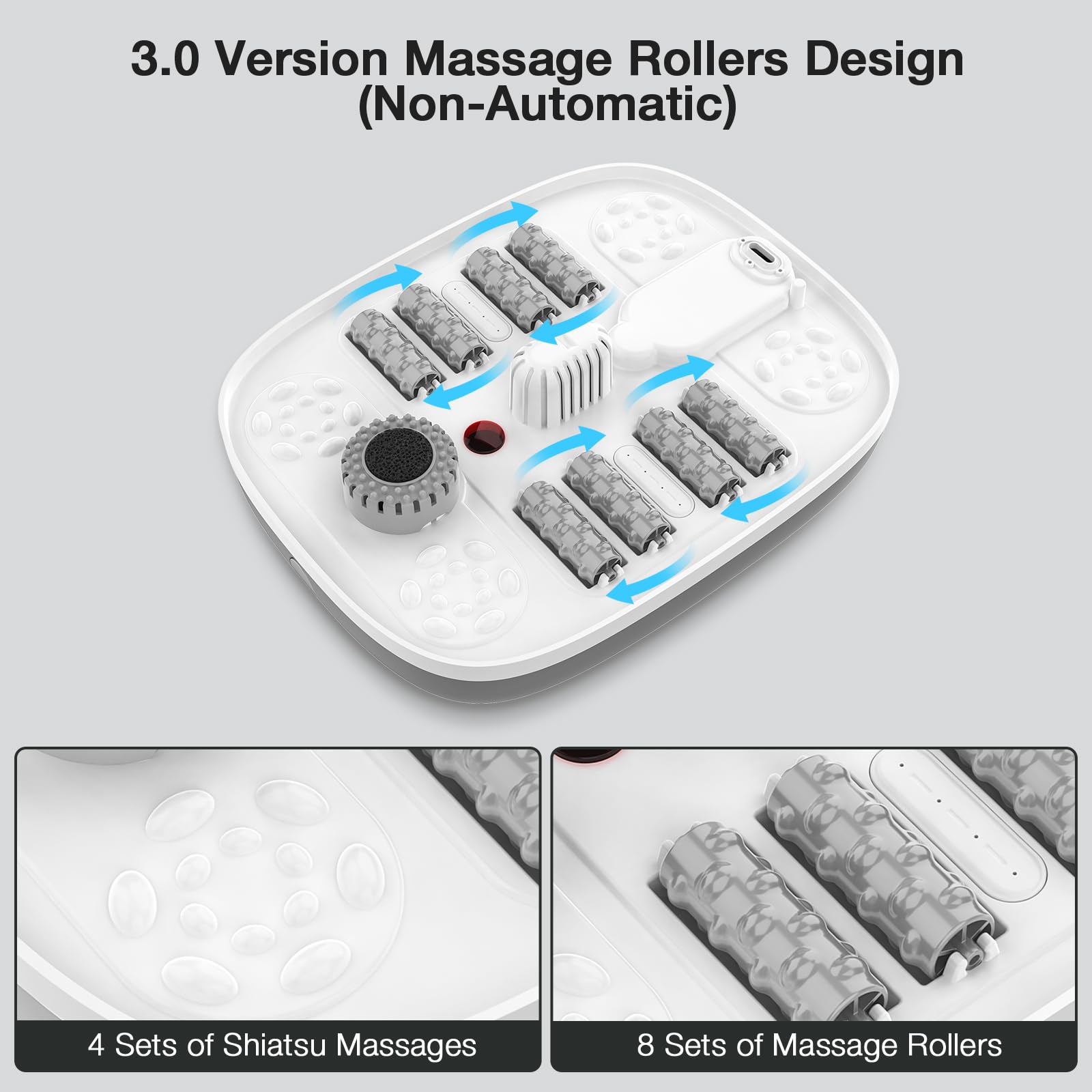 HOSPAN Pie Spa con 8 rodillos para masaje focalizado