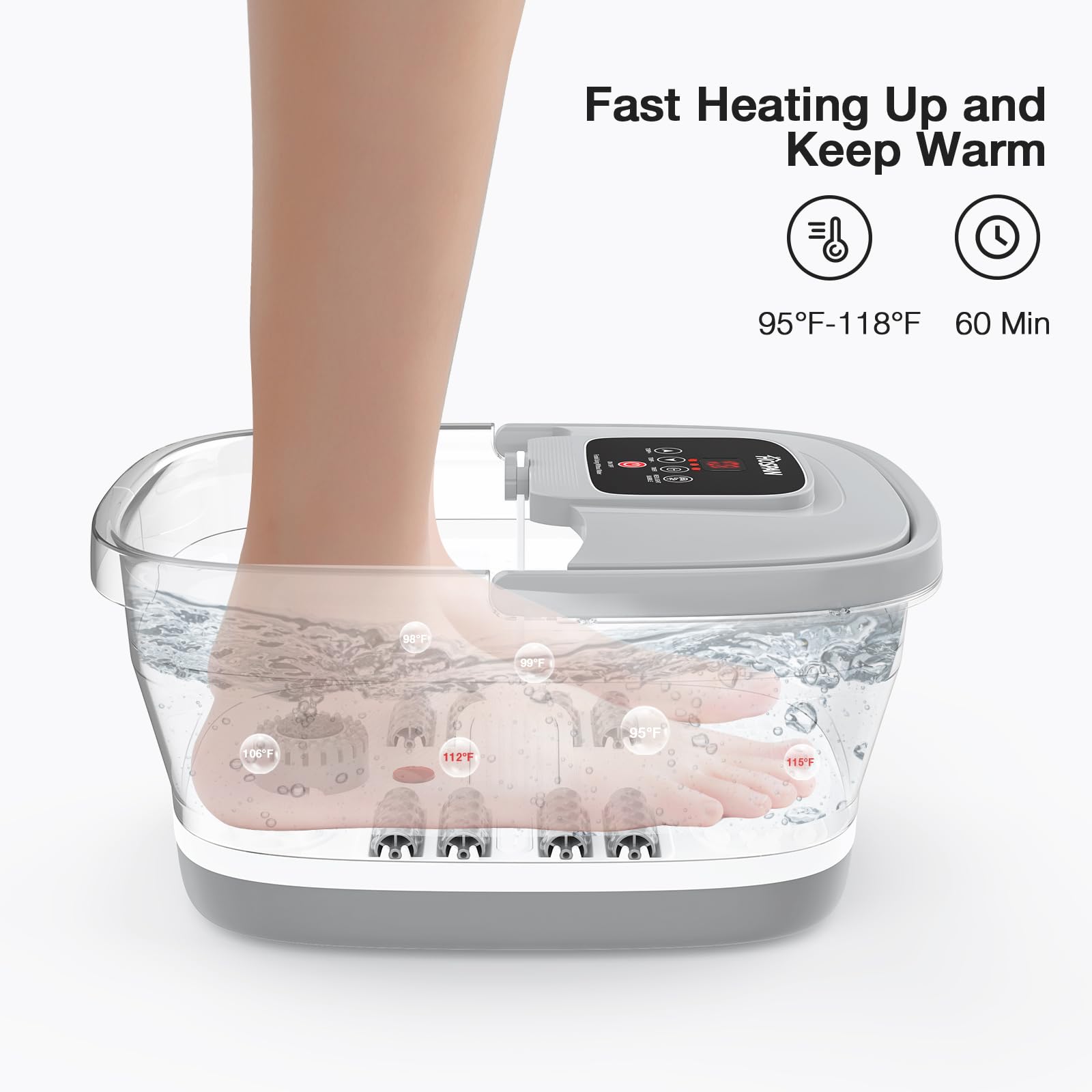 HOSPAN Pie Spa shiatsu en 4 zonas para alivio localizado