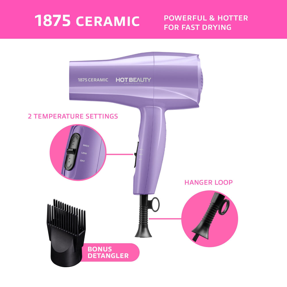 Hot Beauty 1875 desenredante adicional incluido para peinados más fáciles.