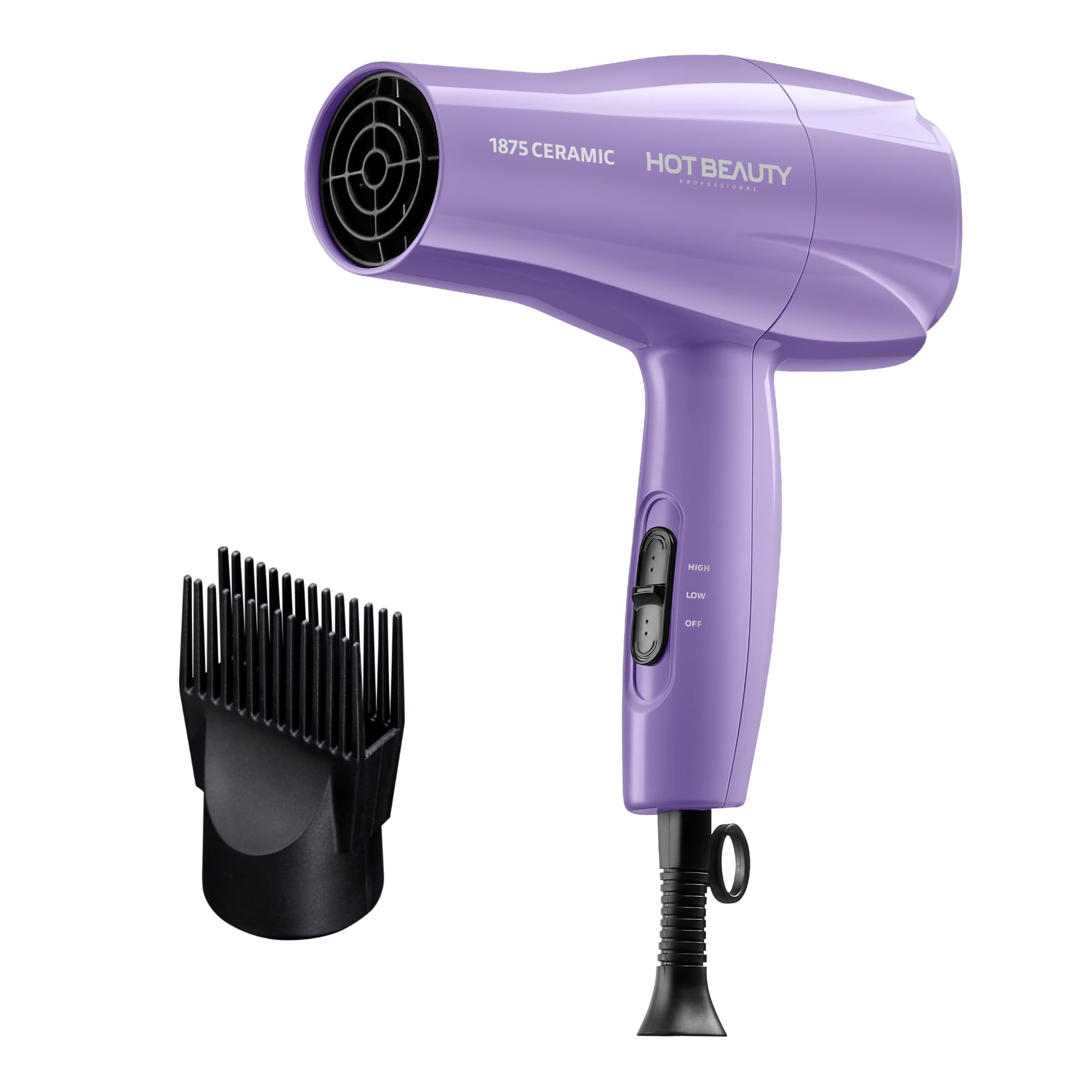 Hot Beauty 1875 secador cerámico compacto para viajes y uso diario.