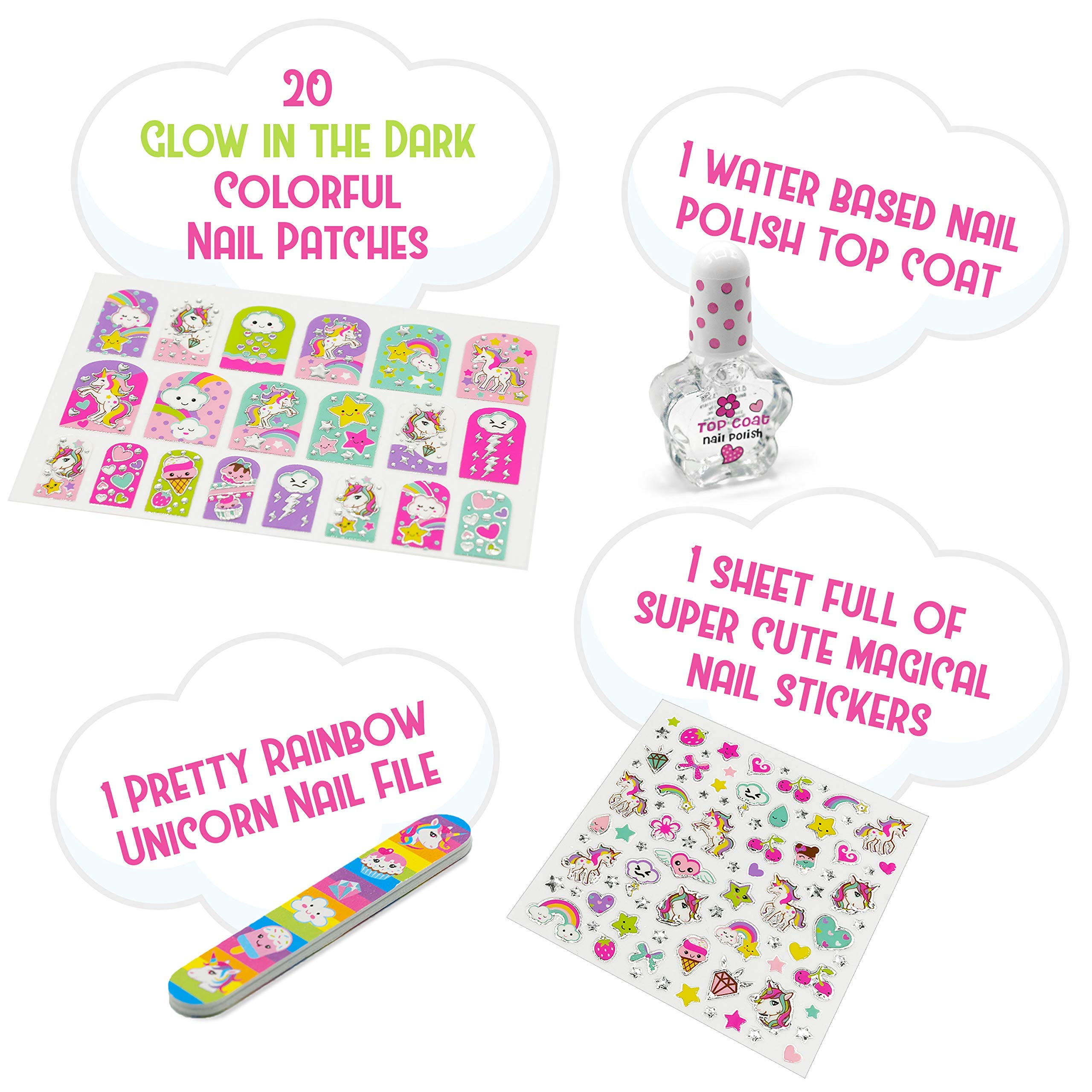 Hot Focus Kit de Uñas Unicornio: pegatinas adorables para decorar uñas.