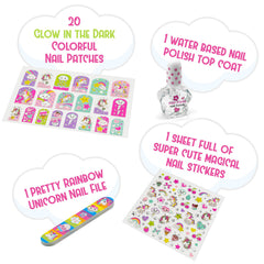 Hot Focus Kit de Uñas Unicornio: pegatinas adorables para decorar uñas.