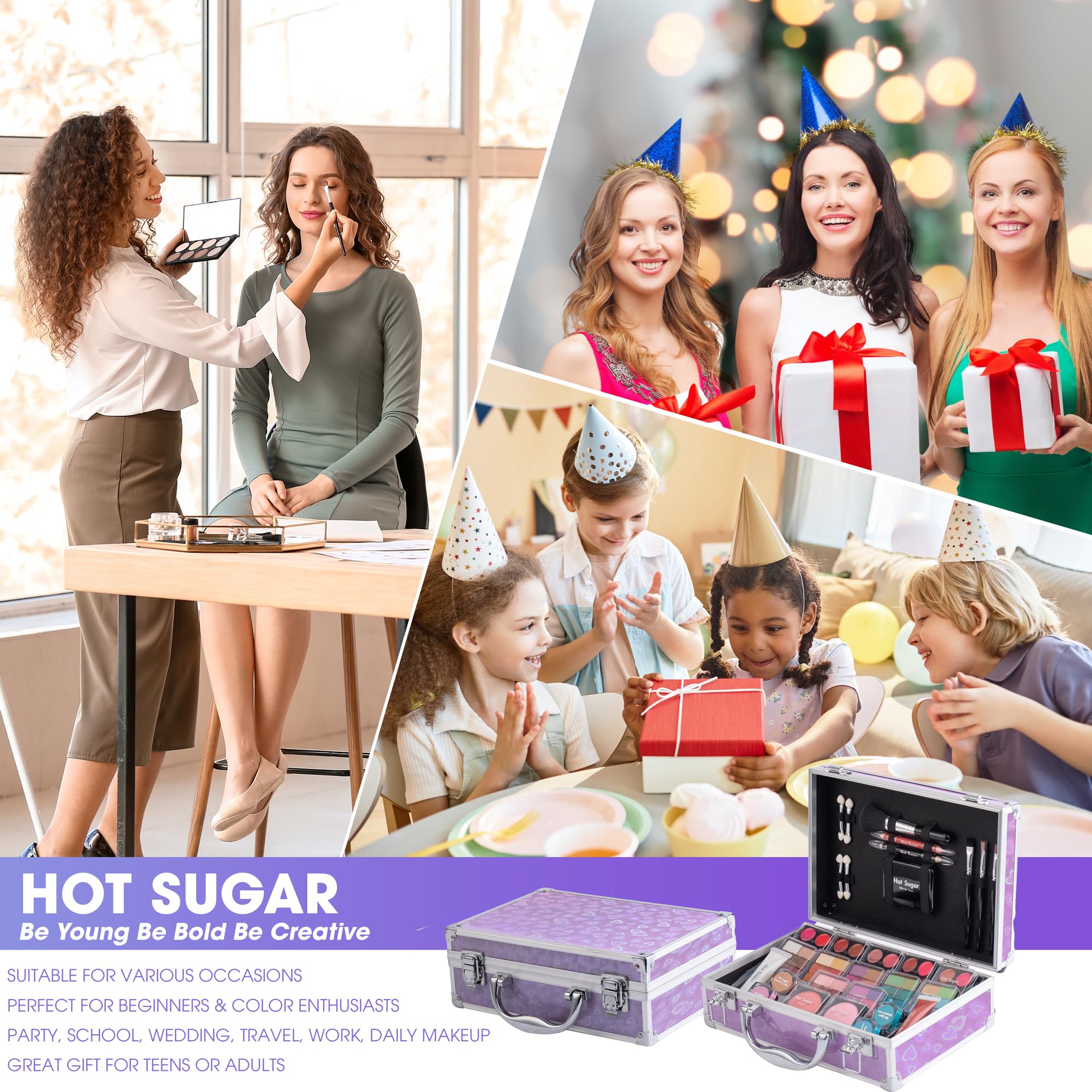 Hot Sugar bálsamos labiales y brillos para labios con color suave.