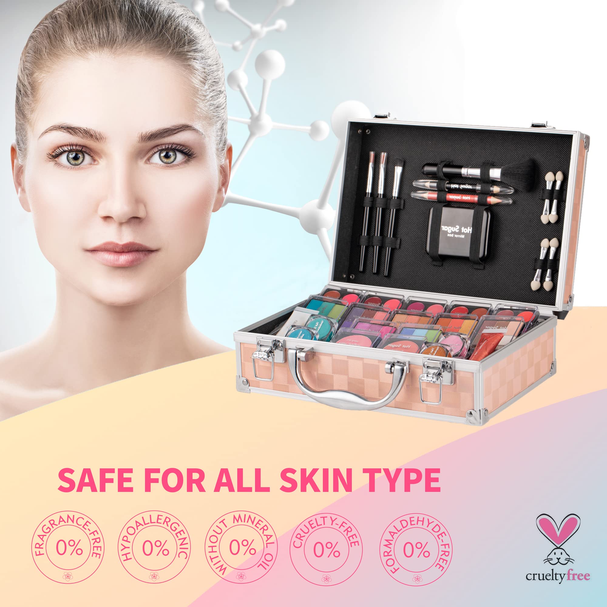 Blush et poudres nude Hot Sugar pour un éclat naturel.