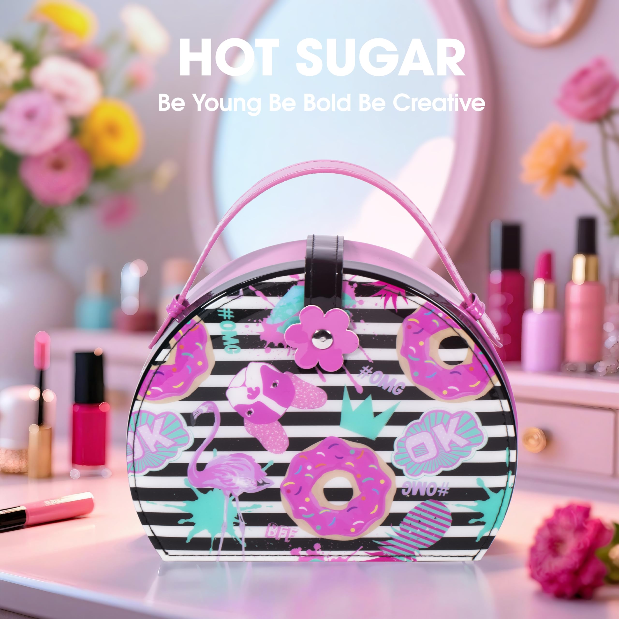 Hot Sugar kit infantil, estuche reutilizable, ideal para viajes y fiestas.