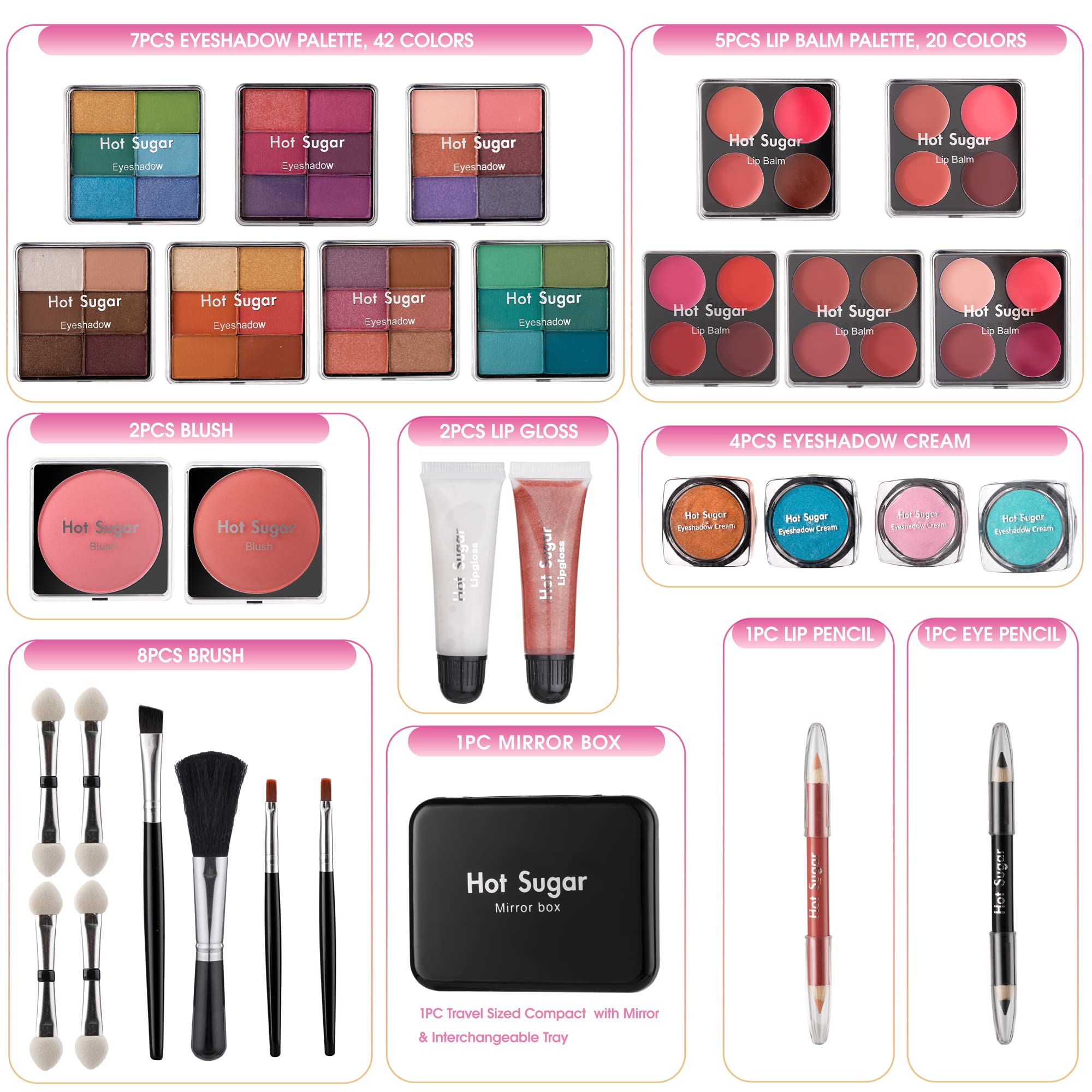 Hot Sugar sombras de ojos pigmentadas con acabado versátil para cualquier look.