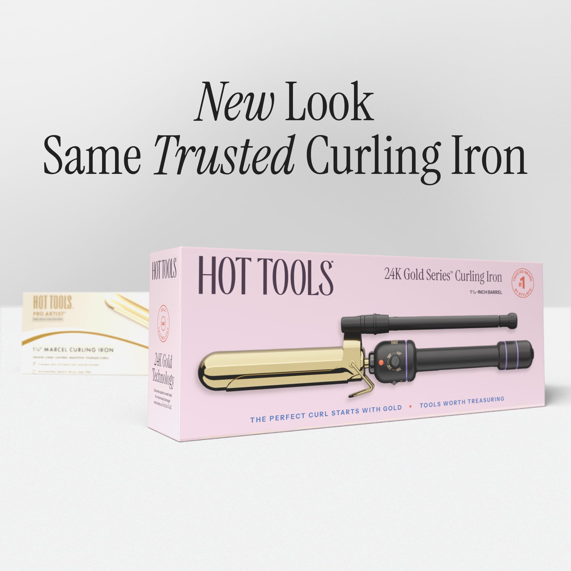 Hot Tools Pro Artist 24K Gold Marcel Iron diseño premium en acabado dorado