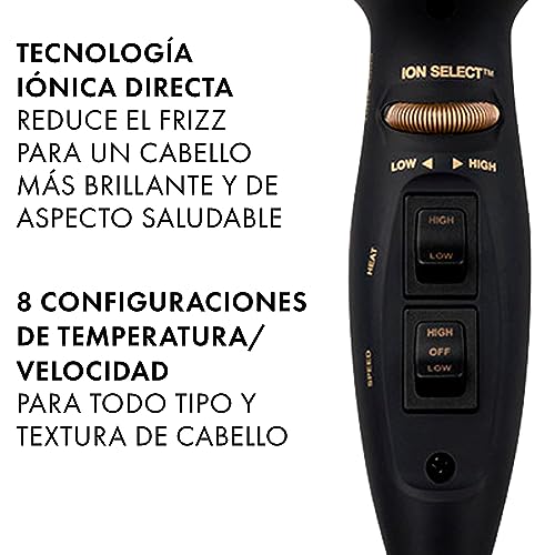 Hot Tools Pro Artist Black Gold 2100 Turbo con difusor para rizos y volumen