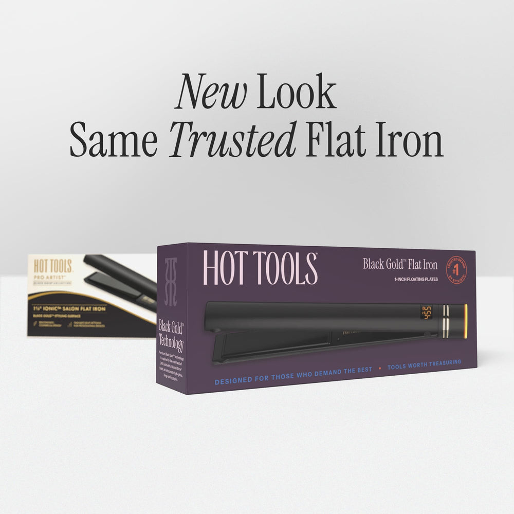 Hot Tools Pro Artist Black Gold Ionic mango ergonómico para manejo cómodo.