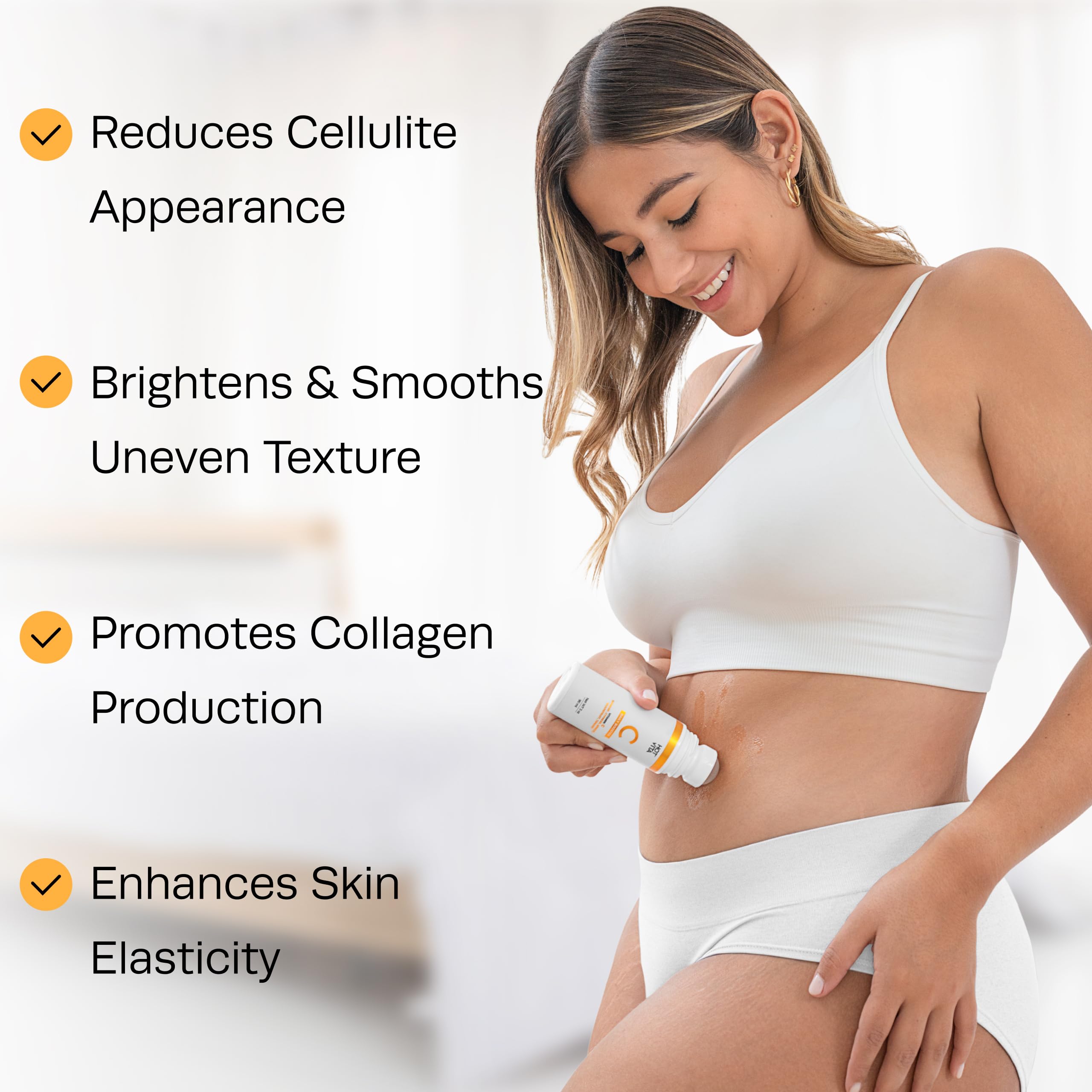 Hot Vita Aceite corporal hidratante para piel seca, textura más suave.