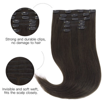 HOTBANANA Extensiones Remy clip en 16 pulgadas para longitud suave.