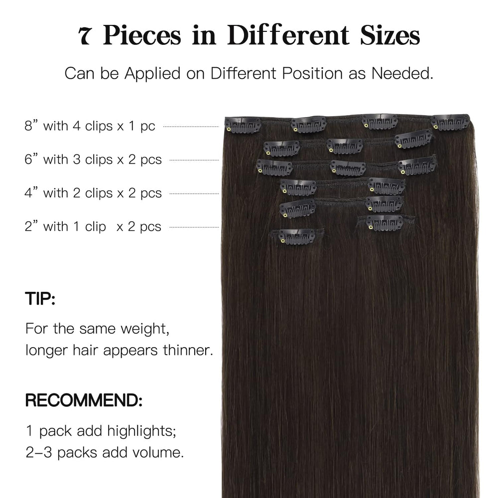 HOTBANANA Extensiones Remy clip en 18 pulgadas con brillo natural.