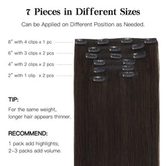 HOTBANANA Extensiones Remy clip en 18 pulgadas con brillo natural.