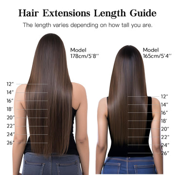 HOTBANANA Extensiones Remy clip en balayage 18 pulgadas para color natural.