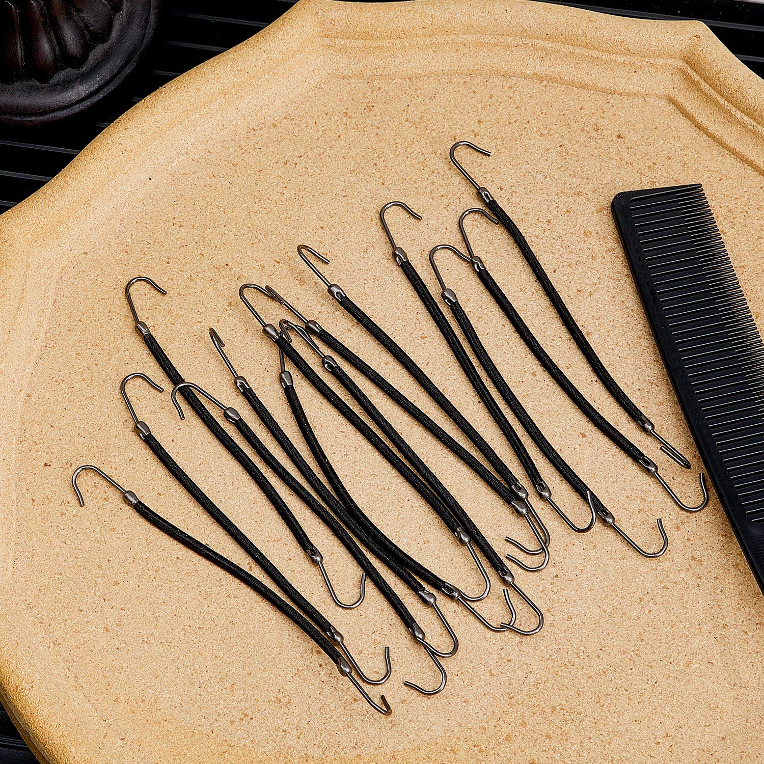 Hotop kit-ponytail-gancho-elastico-negro: 15 piezas para repuestos y variaciones.