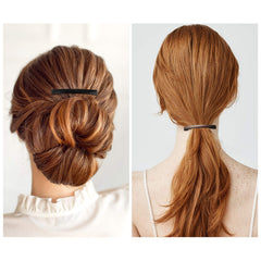 Hotop pasador de pelo metal antideslizante plata para un toque elegante.