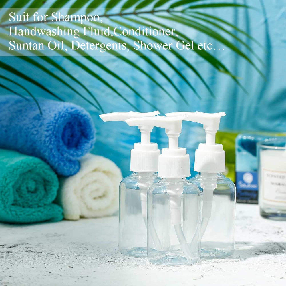 Hotop set de 4 piezas, botellas bomba transparentes para ordenar productos.