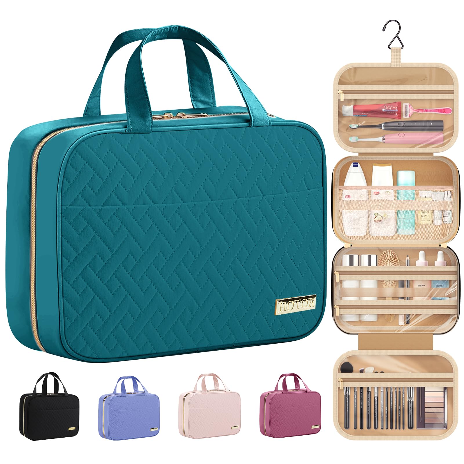 HOTOR bolsa de aseo con gancho, ideal para colgar y ahorrar espacio.