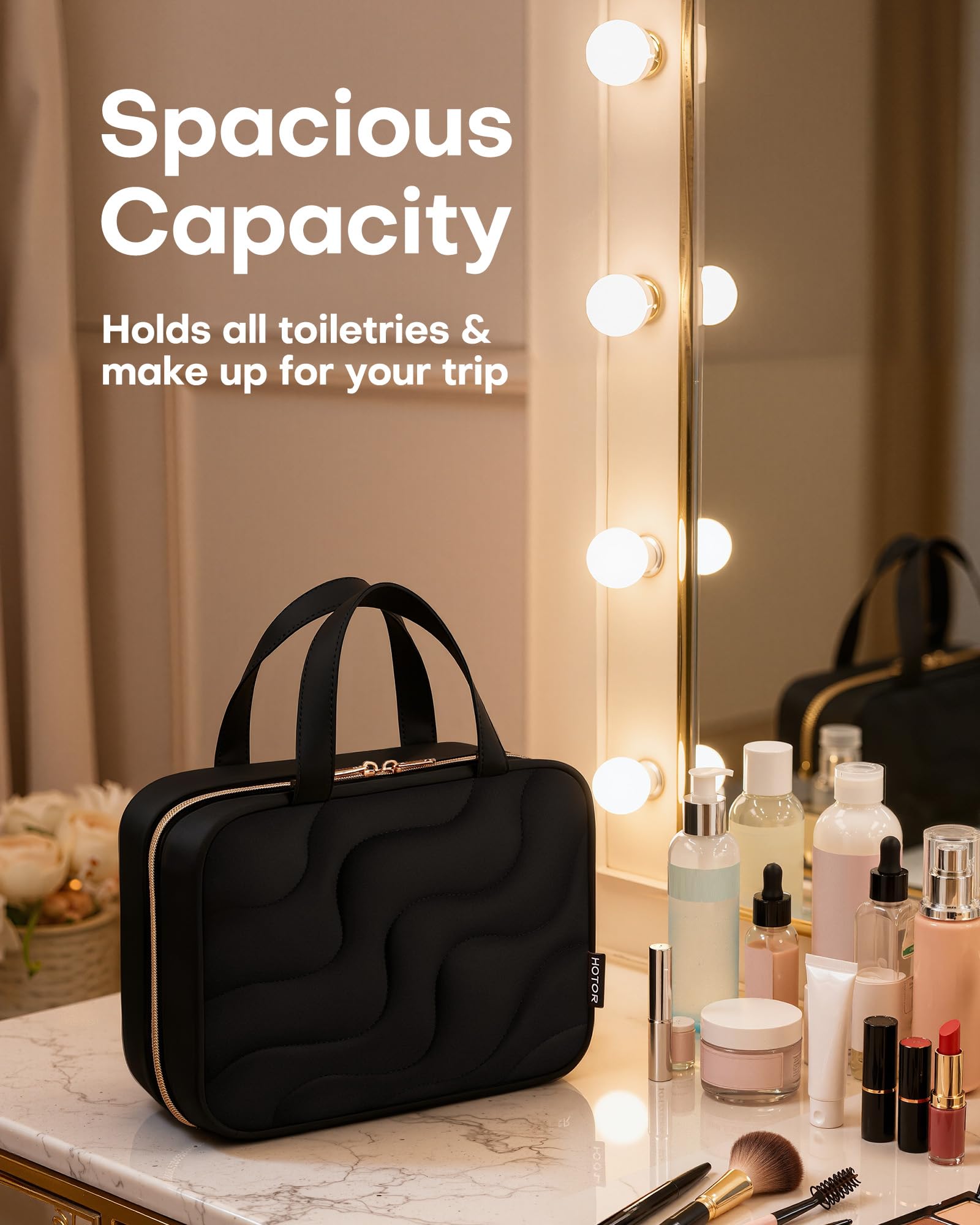 Hotor bolsa de higiene colgante, interiores PVC para separar líquidos y secos.
