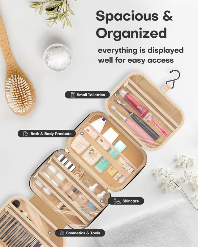 HOTOR bolsa de maquillaje resistente al agua con cierres para seguridad.