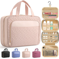 HOTOR bolsa de aseo para viaje en rosa palo, organizada y fácil de transportar.