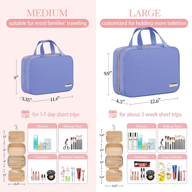 HOTOR bolso tocador de viaje con compartimentos transparentes de fácil acceso