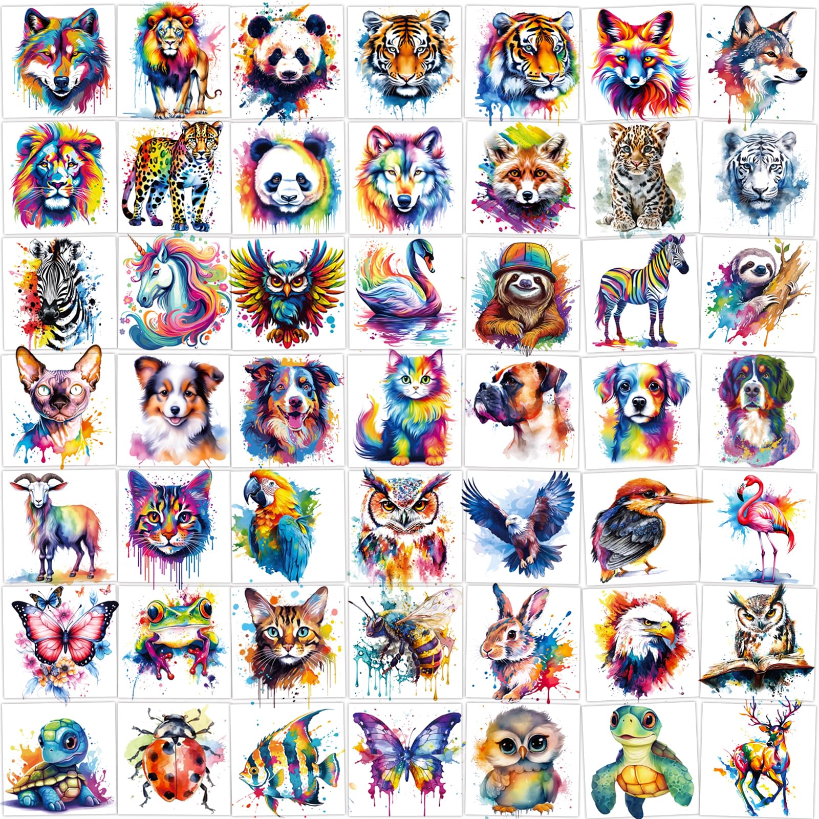 Hotoyannia: tatuajes acuarela animales grandes, ideales para fiestas infantiles y disfraces.