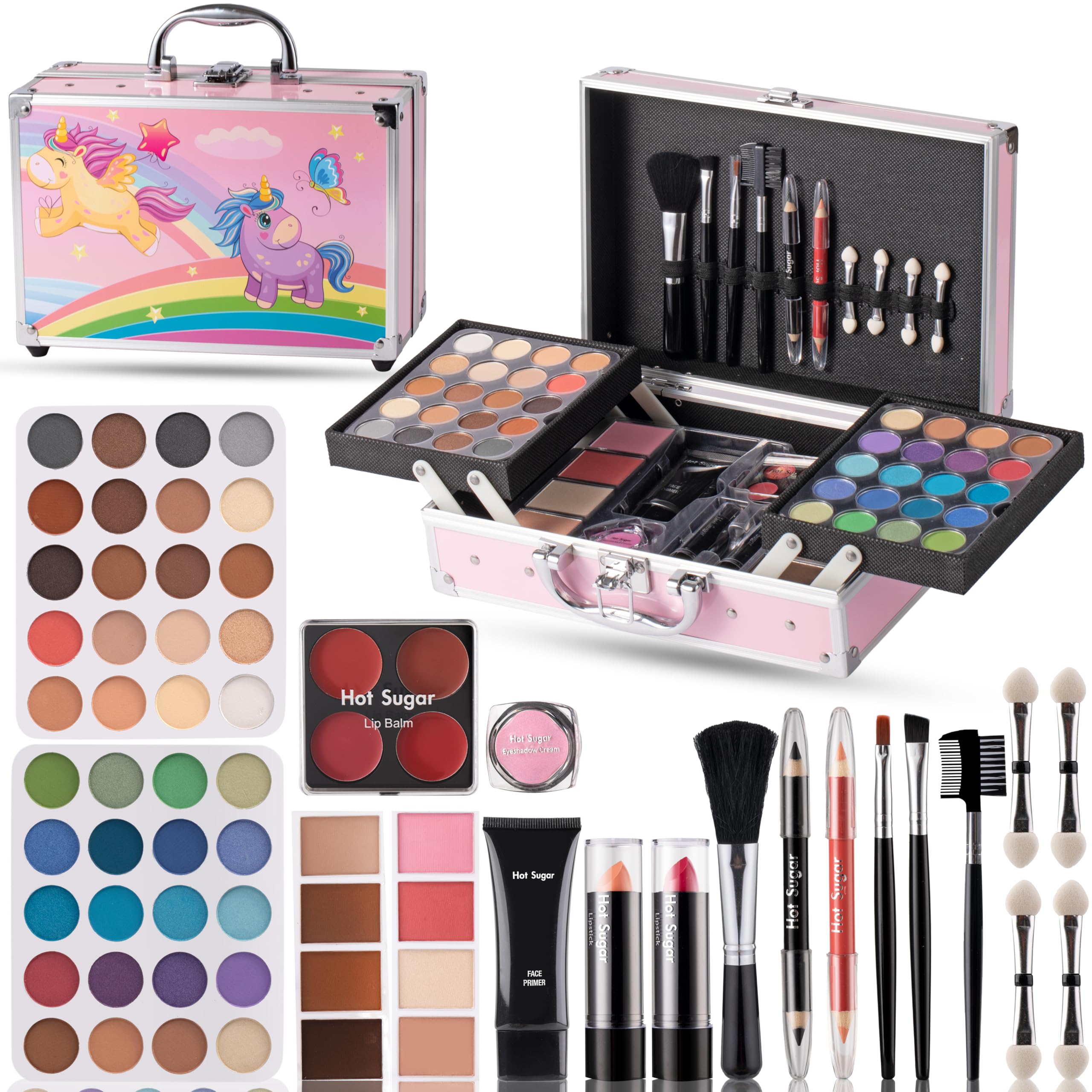 Hot Sugar caja-maquillaje unicornio: resistente y perfecta para principiantes para uso en casa.