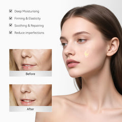 House of Nutrition Deep Collagen Capsule Cream, ingredientes clave visibles para cuidado diario.