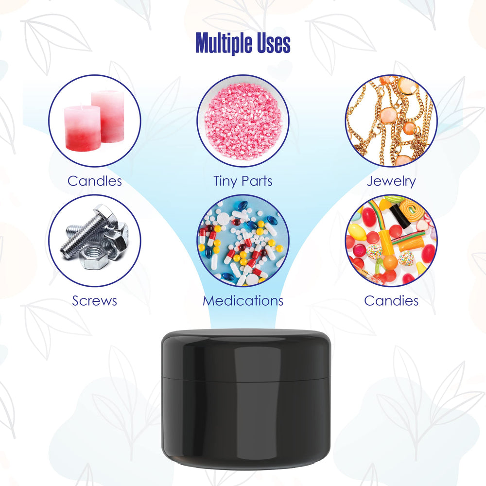 Houseables jarras negras almacenamiento versátil para cosméticos y especias.