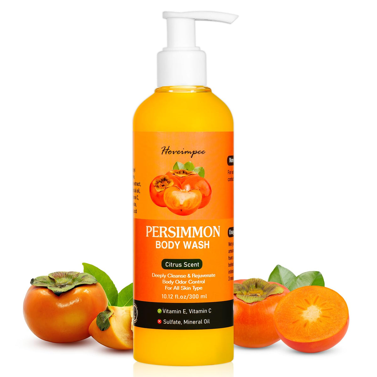 Hoveimpee Persimmon gel de ducha en botella para uso diario