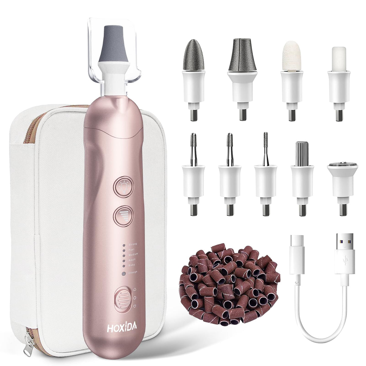 Hoxida kit-manucure-pedicure con estuche para casa.