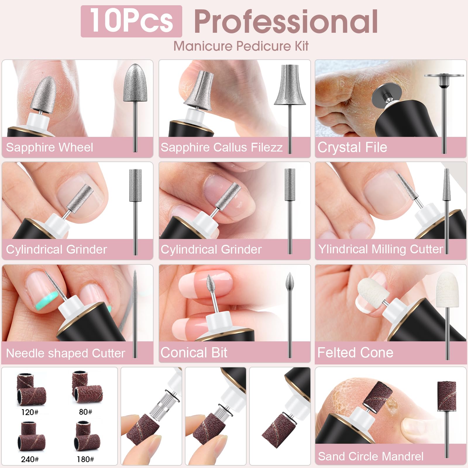 Kit compacto Hoxida, regalo práctico para amantes de las uñas.