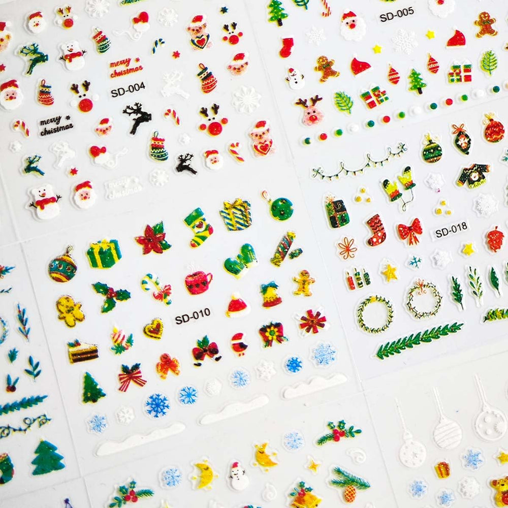 HPYFOI copo de nieve adhesivo para uñas, diseño frío y elegante para temporada