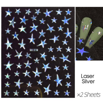 HPYFOI estrellas pegatinas pequeñas para uñas: aplicación rápida y duradera.