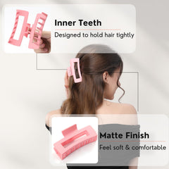 HQ-SITE clip pelo dientes interiores para agarre seguro.