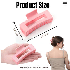 HQ-SITE clip pelo rosa mate de 4,33 pulgadas para cabello grueso.